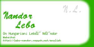 nandor lebo business card